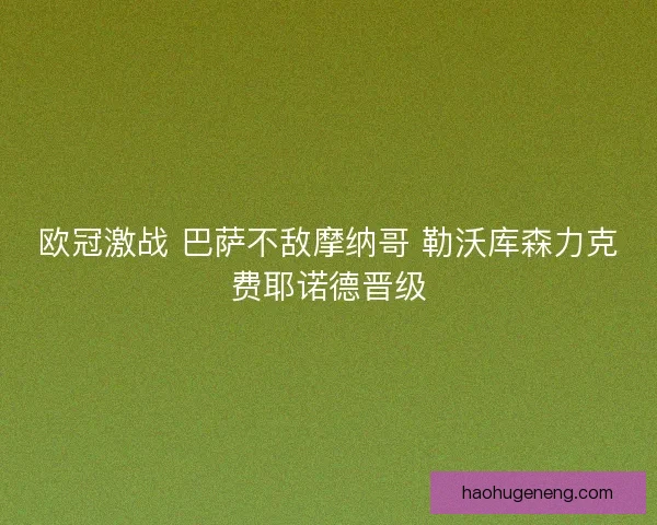 欧冠激战 巴萨不敌摩纳哥 勒沃库森力克费耶诺德晋级
