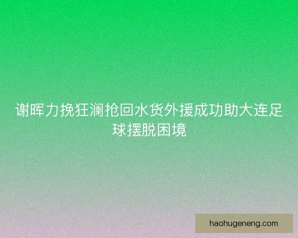 谢晖力挽狂澜抢回水货外援成功助大连足球摆脱困境